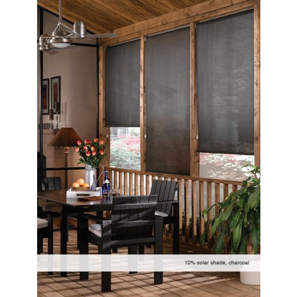 Solar Screen Shades 4000 — 10% openness, Charcoal