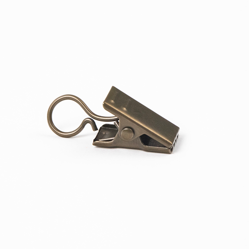 Kirsch 1" Designer Metals Ring Clips, Pack of 7, Elegant Brass finish