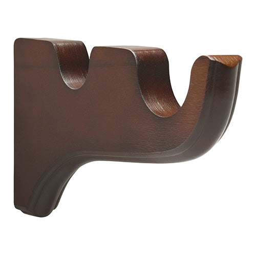 Kirsch 2" Wood Trends Double Bracket, Coffee finish