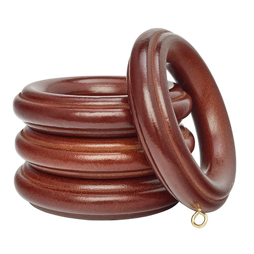 Kirsch 2" Wood Trends Rings, Pack of 4, Mahogany finish