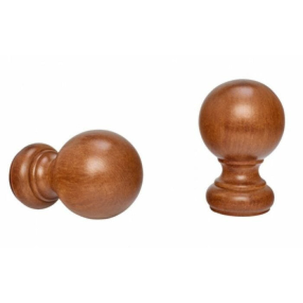 Kirsch 1 3/8" Wood Trends Wood Ball Finial, Estate Oak finish