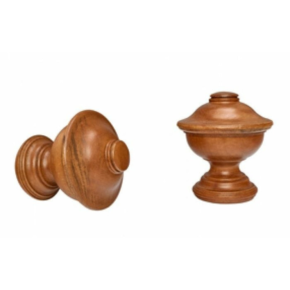 Kirsch 1 3/8" Wood Trends Chaucer Finial, Estate Oak finish