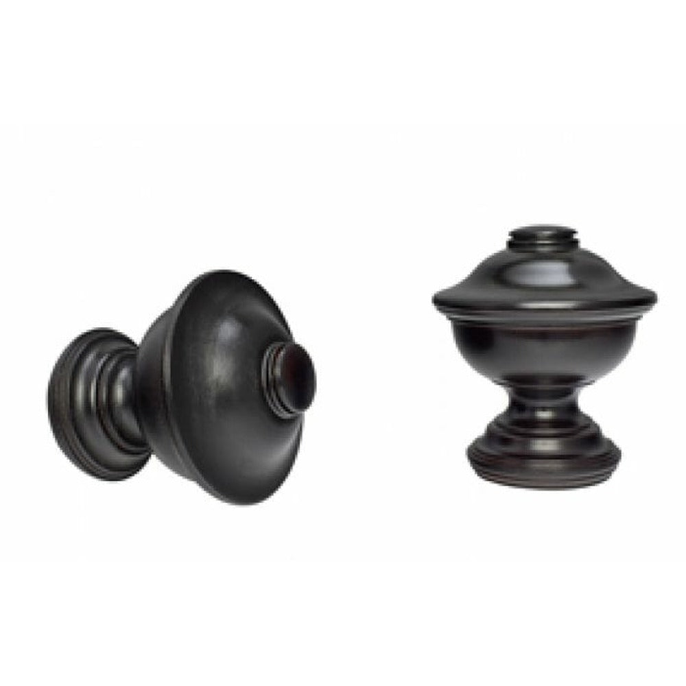 Kirsch 1 3/8" Wood Trends Chaucer Finial, Dark Chocolate finish