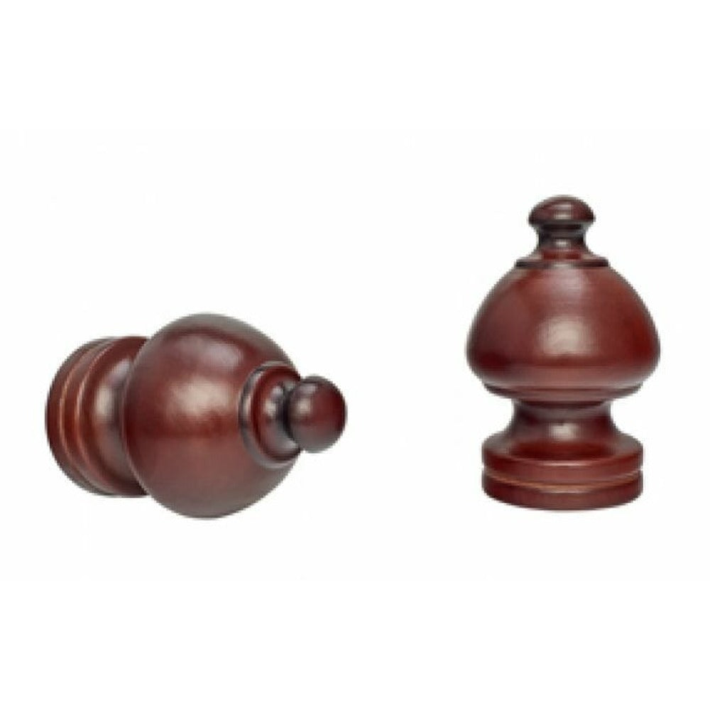 Kirsch 1 3/8" Wood Trends Sherwood Finial, Mahogany finish
