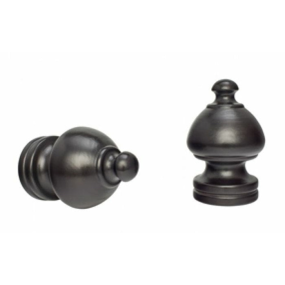 Kirsch 1 3/8" Wood Trends Sherwood Finial, Dark Chocolate finish