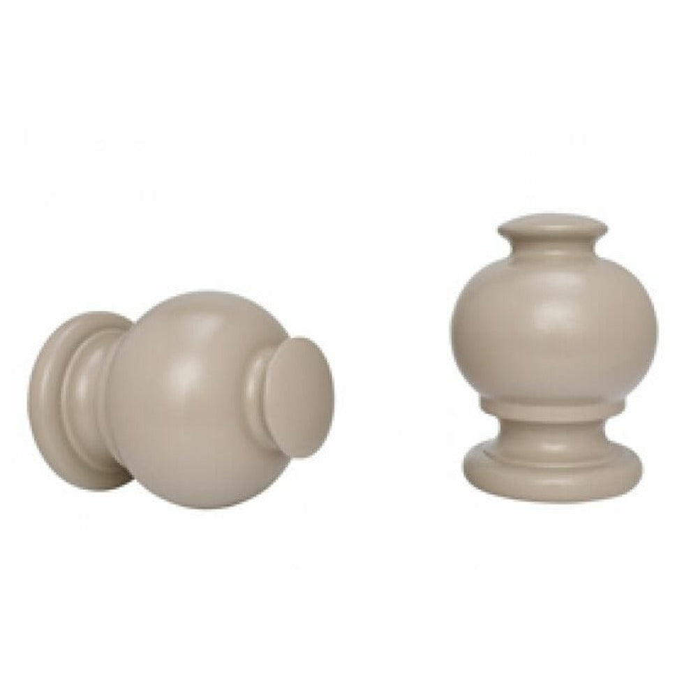 Kirsch 1 3/8" Wood Trends Button Ball Finial, Truffle finish