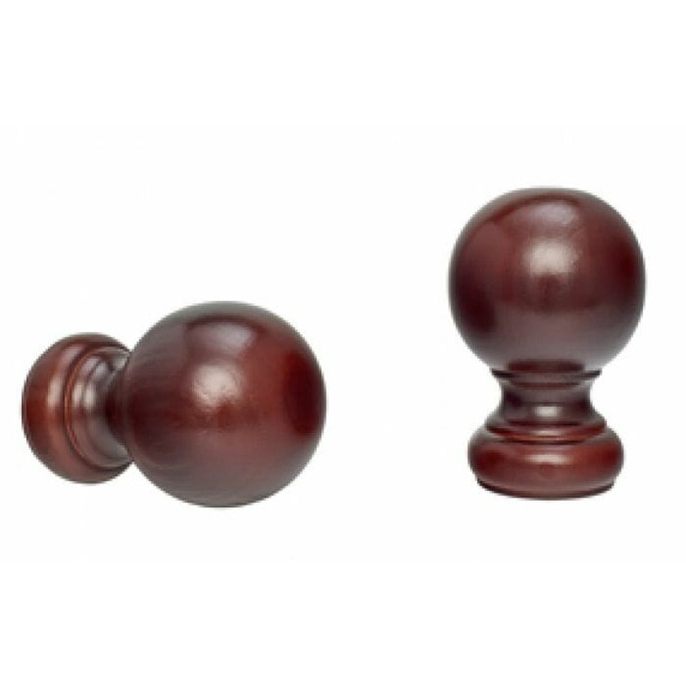 Kirsch 2" Wood Trends Wood Ball Finial, Mahogany finish