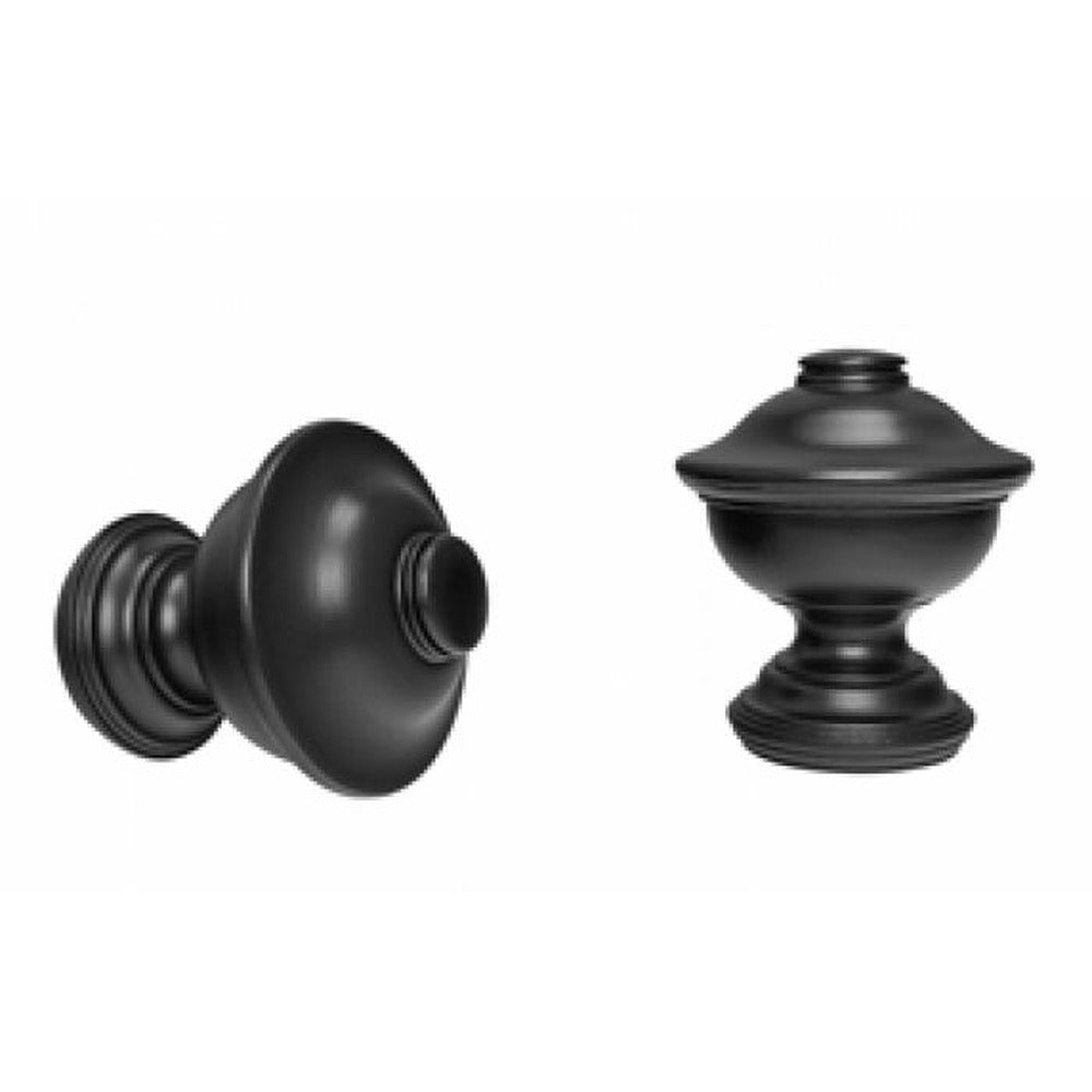 Kirsch 2" Wood Trends Chaucer Finial, Black finish