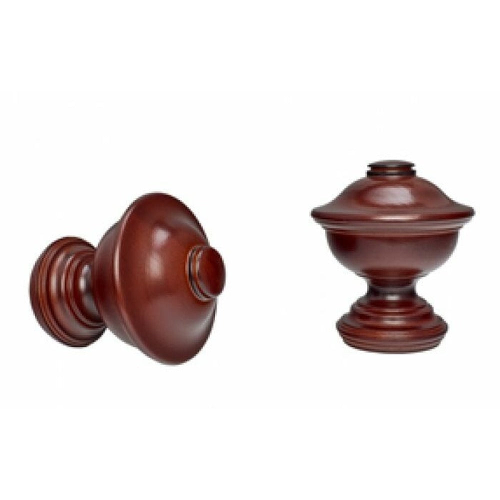 Kirsch 2" Wood Trends Chaucer Finial, Mahogany finish