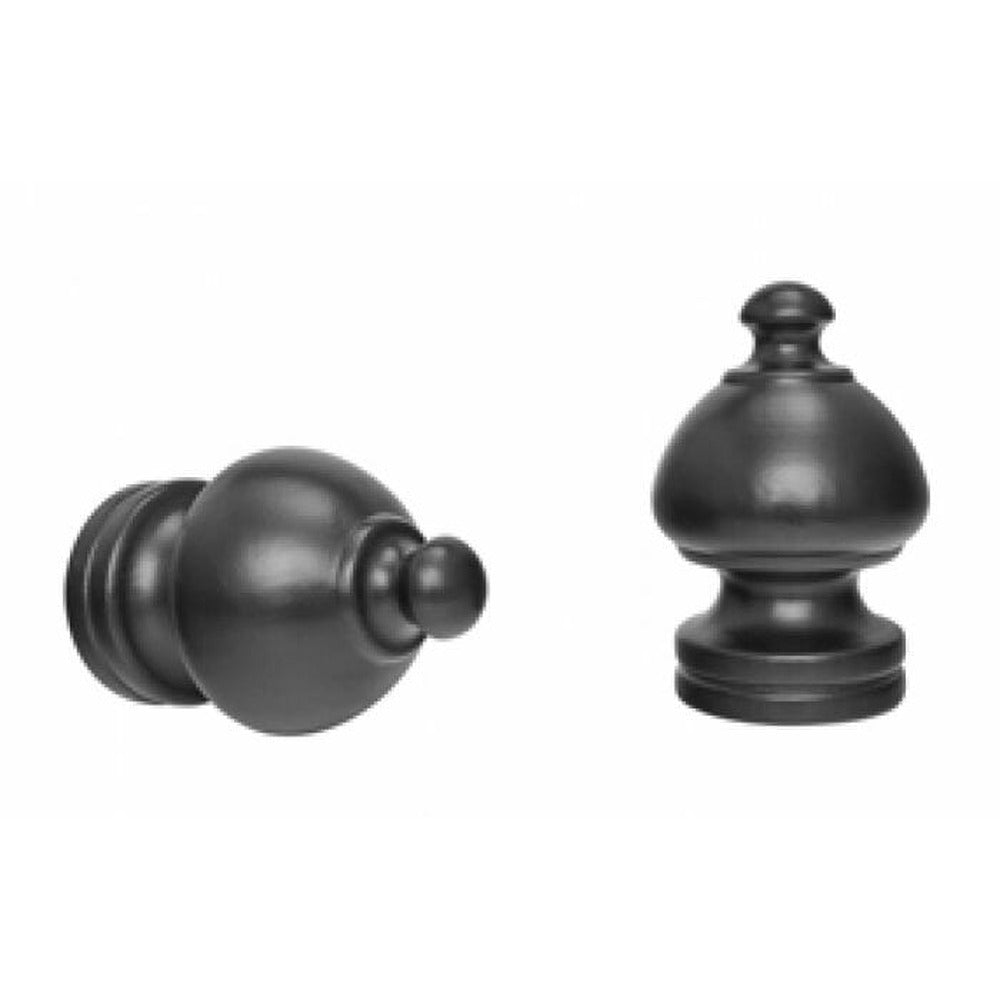 Kirsch 2" Wood Trends Sherwood Finial, Black finish