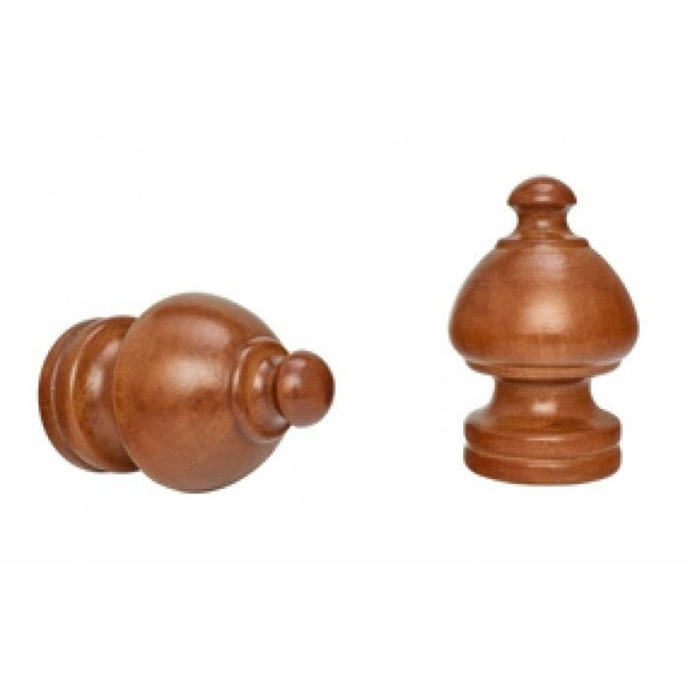 Kirsch 2" Wood Trends Sherwood Finial, Estate Oak finish