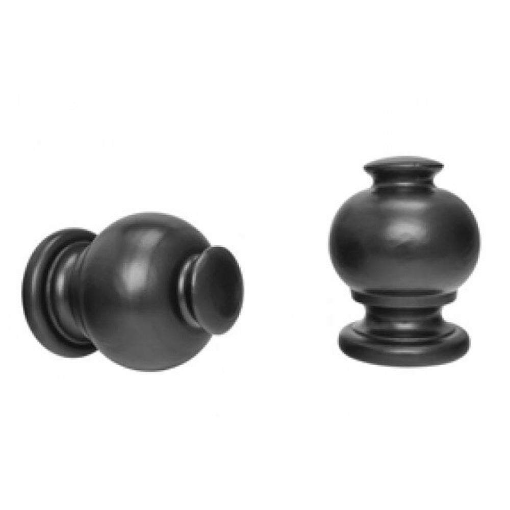 Kirsch 2" Wood Trends Button Ball Finial, Black finish
