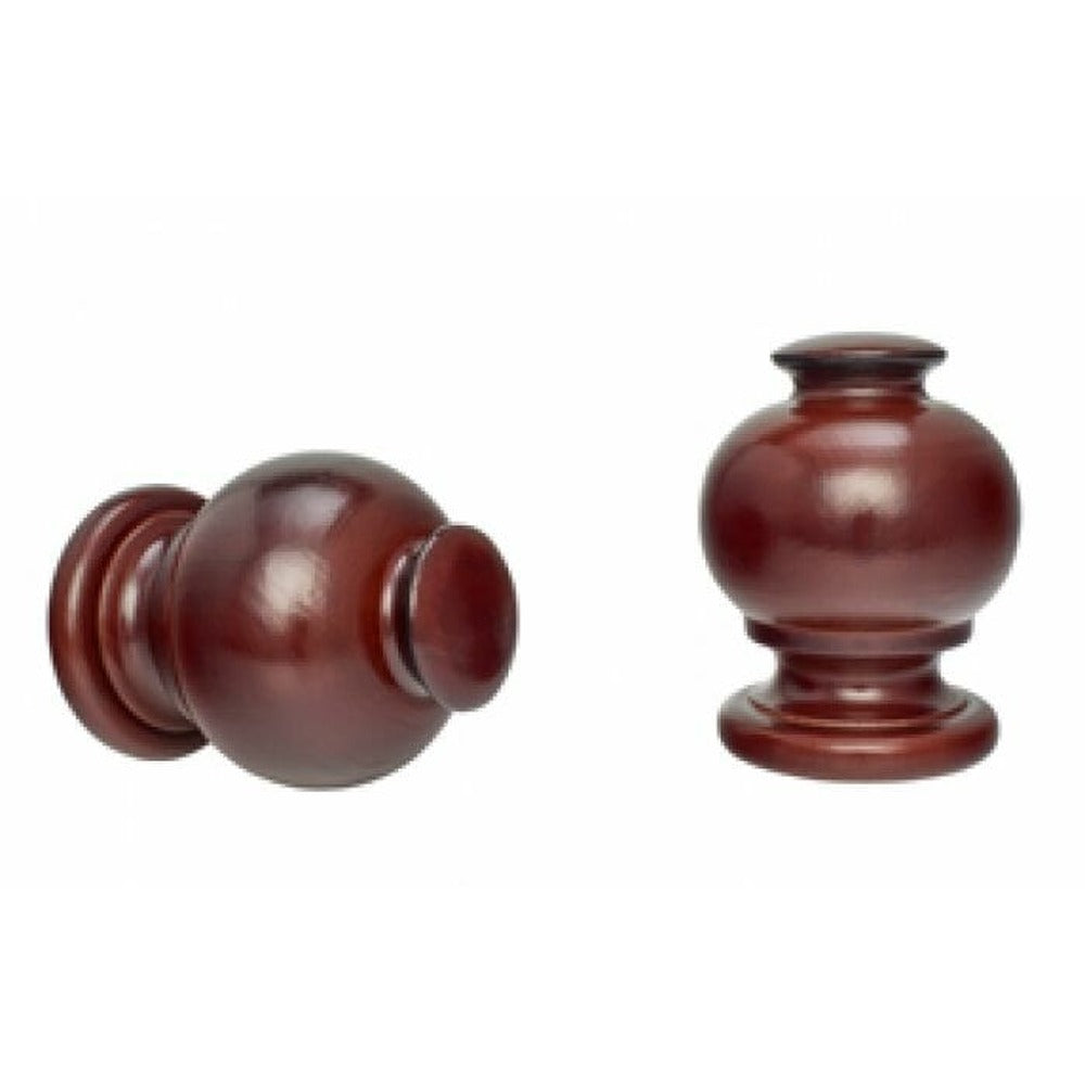 Kirsch 2" Wood Trends Button Ball Finial, Mahogany finish