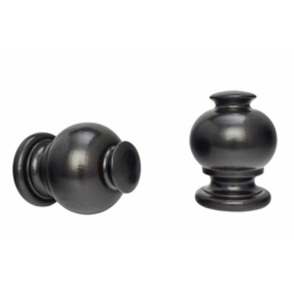 Kirsch 2" Wood Trends Button Ball Finial, Dark Chocolate finish