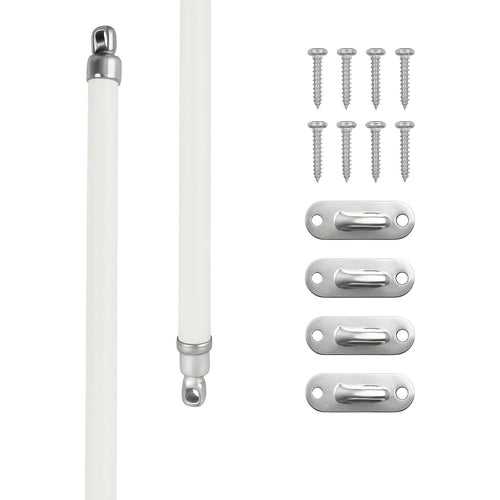 5/16-Inch Swivel End Sash Curtain Rods - 2 Rods - 21 - 38 Inch Adjustable Width