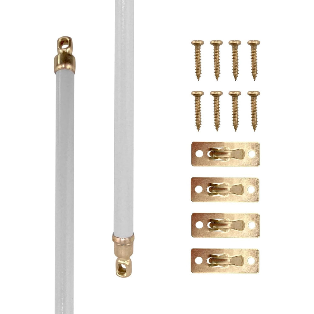 5/16-Inch Swivel End Sash Curtain Rods - 2 Rods - 11 - 19 Inch Adjustable Width