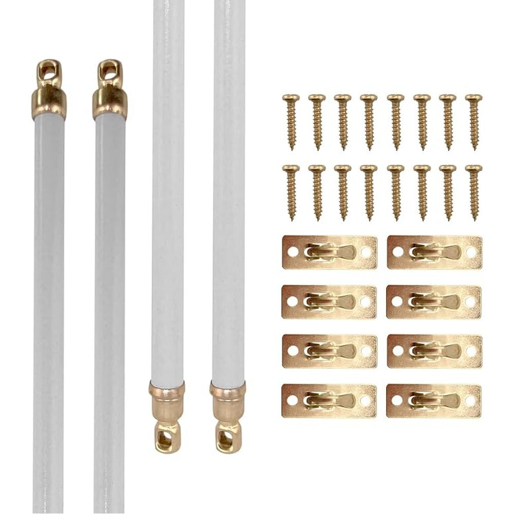 5/16-Inch Swivel End Sash Curtain Rods - 4 Rods - 11- 19 Inch Adjustable Width