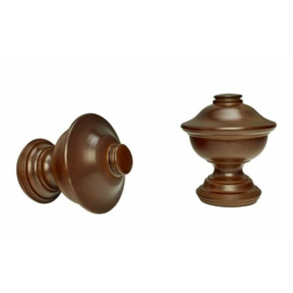 Kirsch 1 3/8" Wood Trends Chaucer Finial, Coffee finish