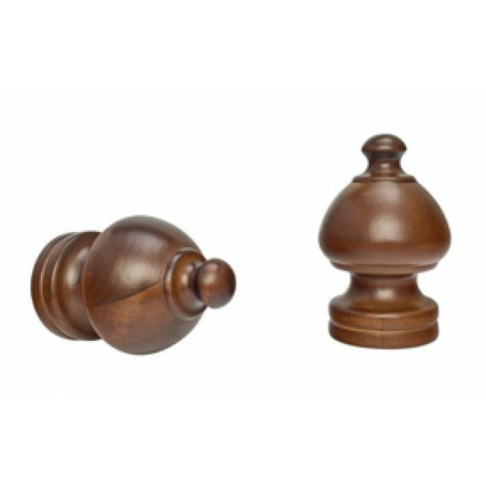 Kirsch 1 3/8" Wood Trends Sherwood Finial, Coffee finish