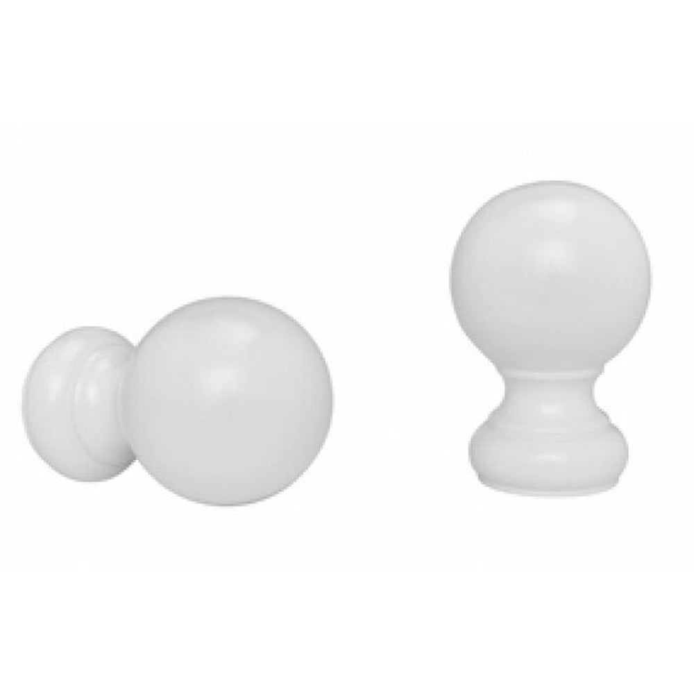 Kirsch 2" Wood Trends Wood Ball Finial, White finish