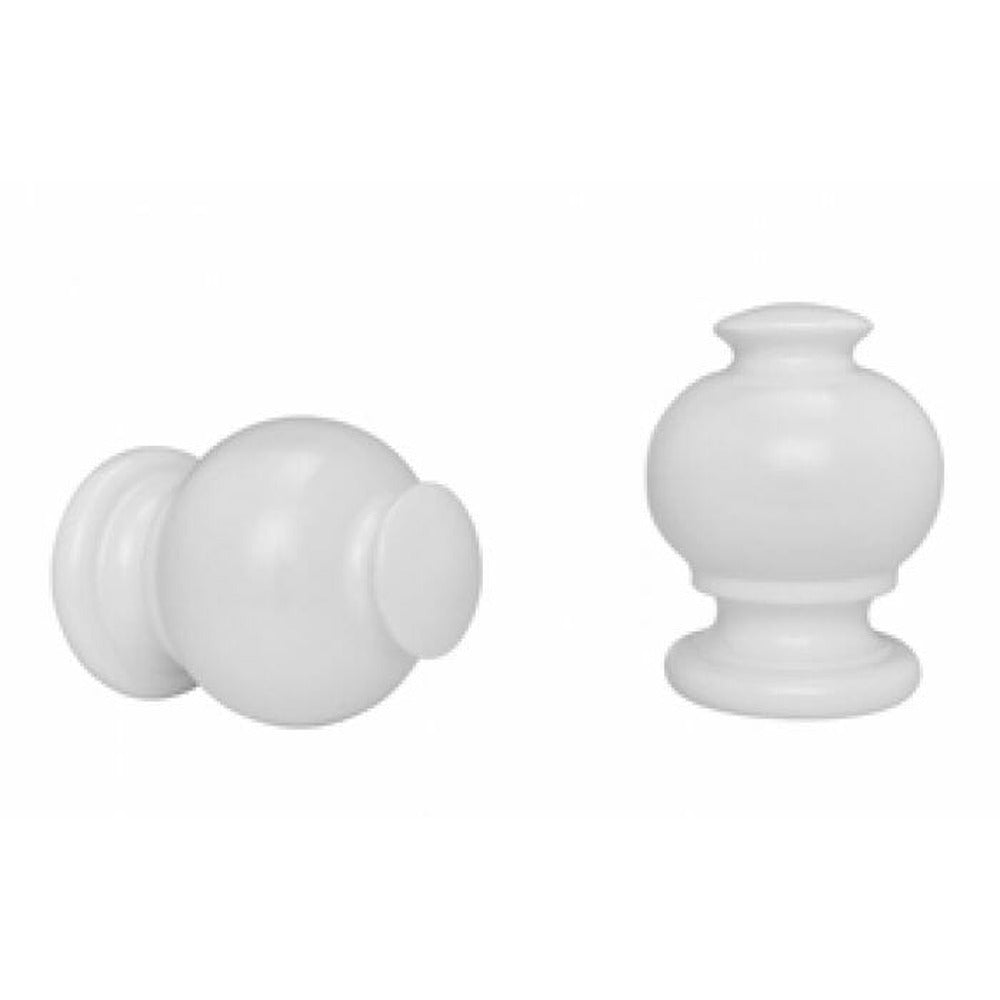 Kirsch 2" Wood Trends Button Ball Finial, White finish