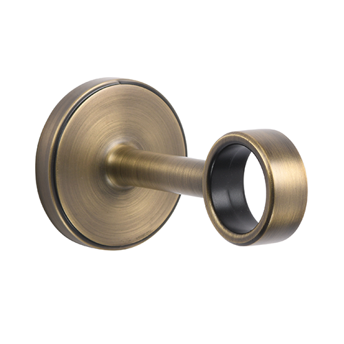 Kirsch 1" Designer Metals 3" Return O Bracket, Elegant Brass finish