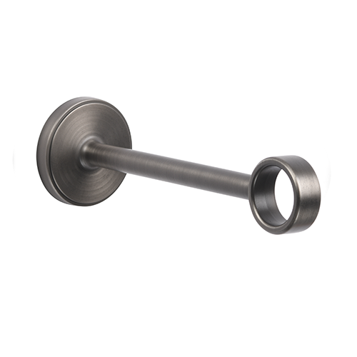 Kirsch 1" Designer Metals 6" Return O Bracket, Antique Silver finish
