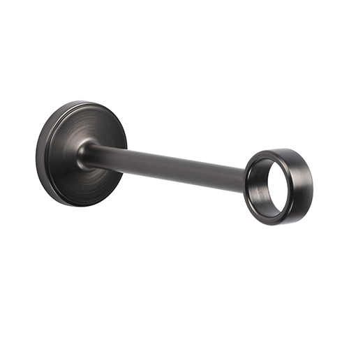 Kirsch 1" Designer Metals 6" Return O Bracket, Gunmetal finish