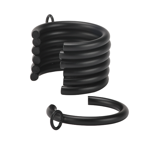 Kirsch 1" Designer Metals C-Rings, Pack of 7, Black finish
