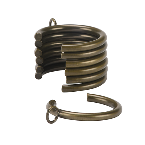 Kirsch 1" Designer Metals C-Rings, Pack of 7, Elegant Brass finish