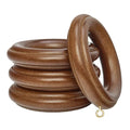 Kirsch Wood Trends Classics Rings For 2" Pole Coffee Color- Pack of 4