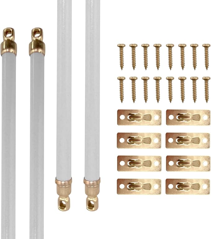 5/16-Inch Swivel End Sash Curtain Rods - 4 Rods - 21 - 38 Inch Adjustable Width