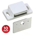 15lb Single Magnetic Catch with plate/ White/zinc- Shutter Hardware- 10pk