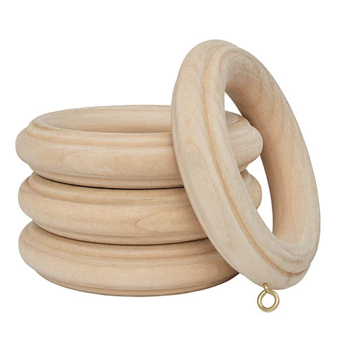Kirsch Wood Trends Classics Rings For 2" Pole Unfinished- Pack of 4