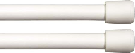 Kenney Strafford 7/16" Spring Tension Rod, 8-11", White