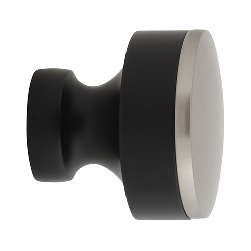 Kirsch 1" Designer Metals Maxwell Finial, Black + Satin Nickel finish