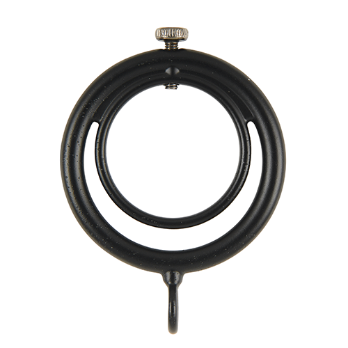 Kirsch 1" Designer Metals Ring Lock, Black finish