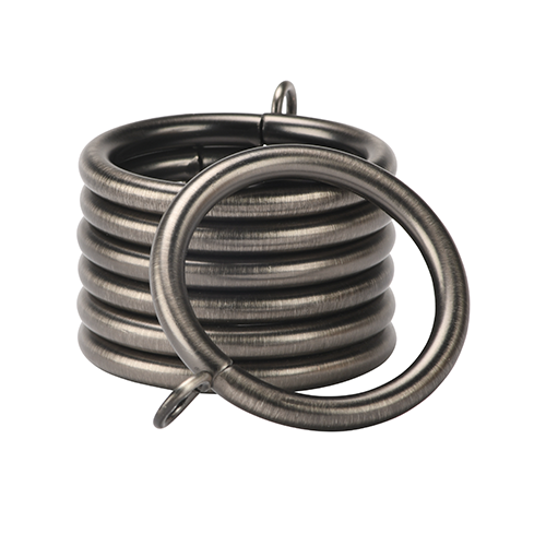 Kirsch 1" Designer Metals Rings, Pack of 7, Antique Silver finish