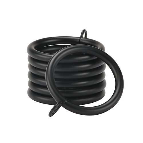 Kirsch 1" Designer Metals Rings, Pack of 7, Black finish
