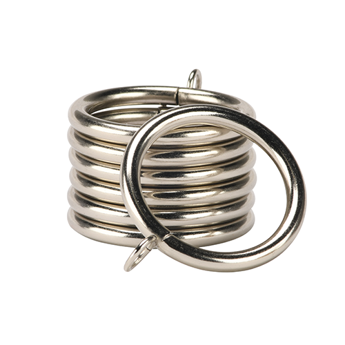 Kirsch 1" Designer Metals Rings, Pack of 7, Polished Nickel finish