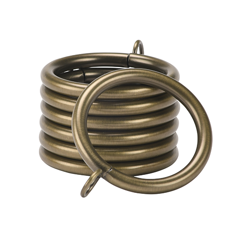 Kirsch 1" Designer Metals Rings, Pack of 7, Elegant Brass finish
