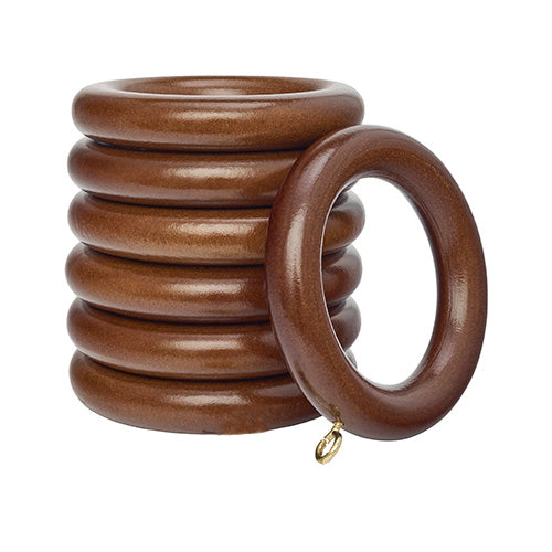 Kirsch 1 3/8" Wood Trends Rings, Pack of 7, Coffee finish