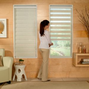 Zebra Light Filtering shades — room view