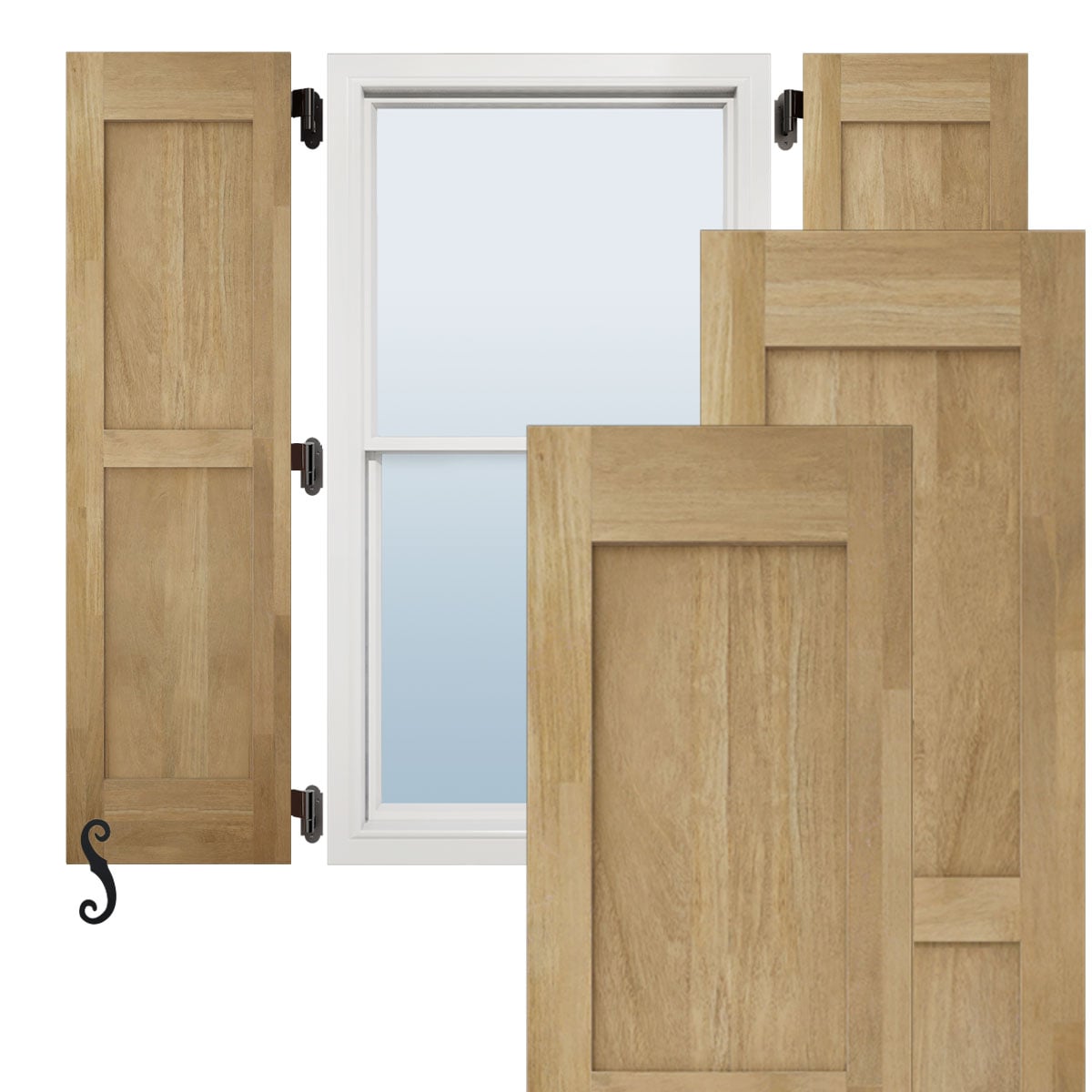 AmeriCraft Real Wood Flat Panel Exterior Shutters