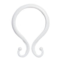 Kenney white plastic double shower curtain hooks, set of 12