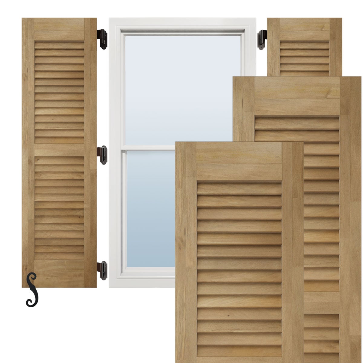 AmeriCraft Real Wood Louver Exterior Shutters