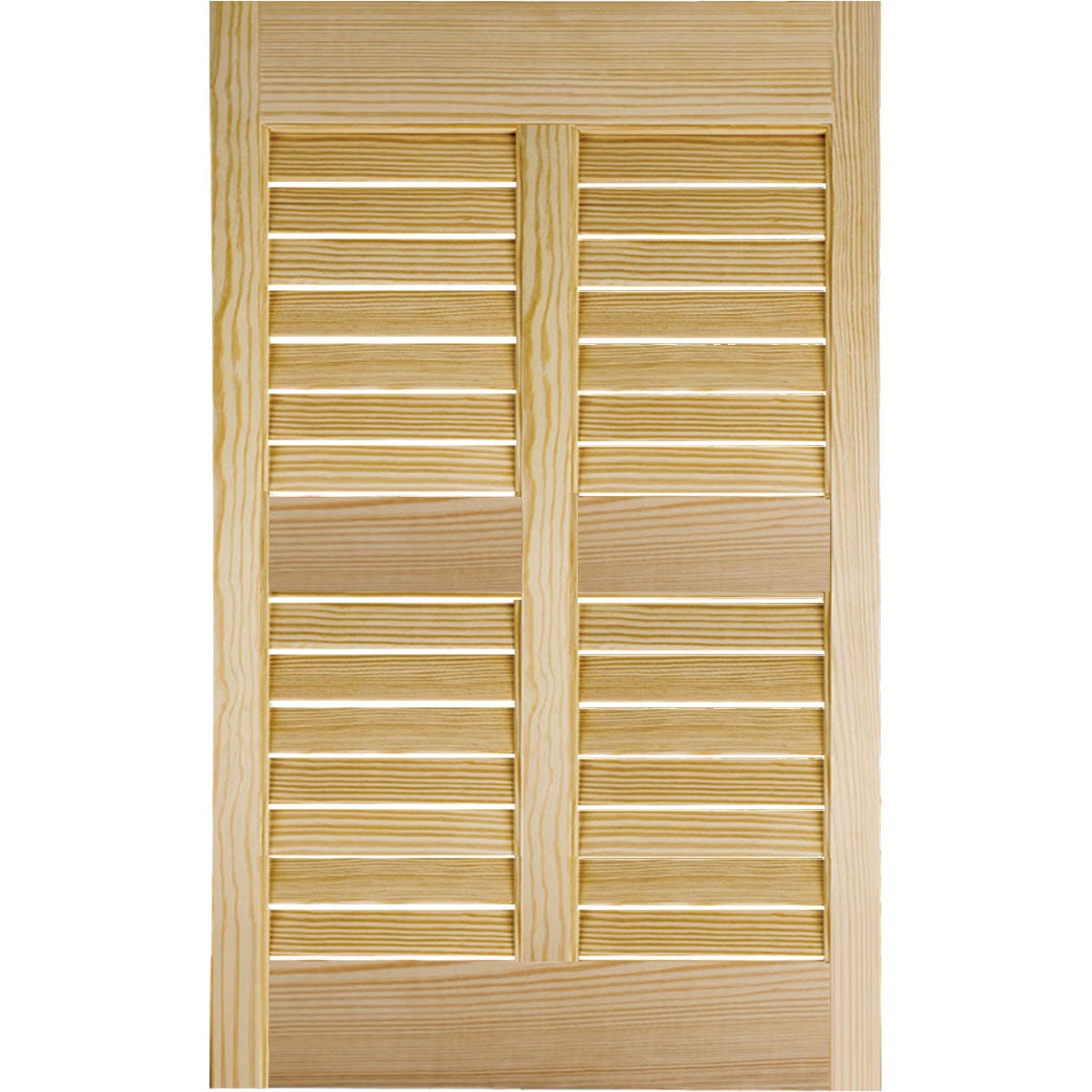 Authentic Wood Bahama Shutters - 1 Horizontal + 1 Vertical Mullion