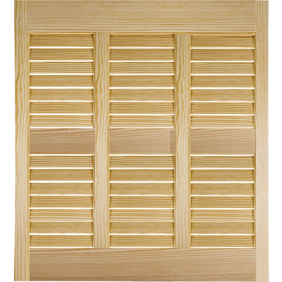 Authentic Wood Bahama Shutters - 1 Horizontal + 2 Vertical Mullions