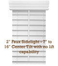 2" Premium Faux Wood Blinds - No Lift Sidelights- White, Tilt Only