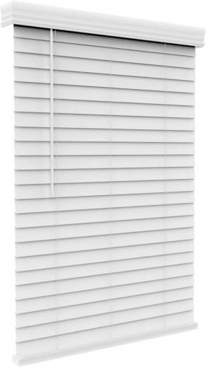 Bravada Select 2" Stock Cordless Faux Wood Blinds- White